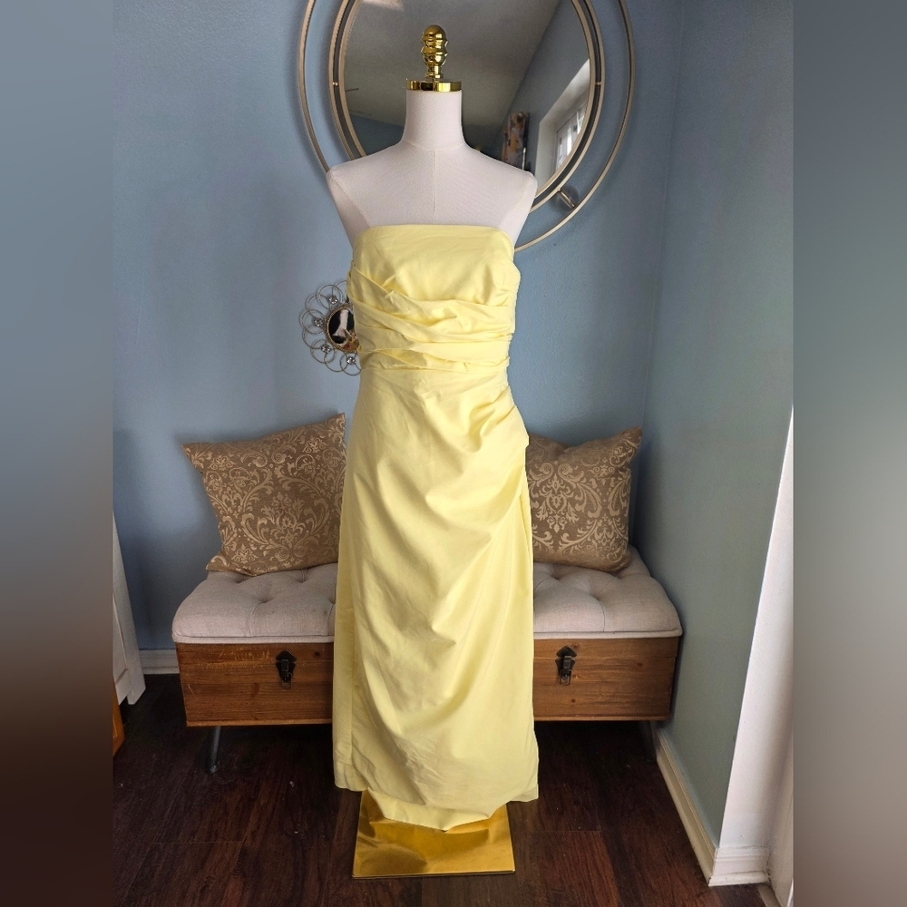 Shona Joy Strapless Lani Yellow Dress